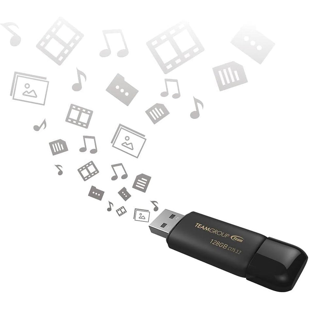 TEAMGROUP 256GB C175 Duo USB Drive - Matte Black - DOKUTRONIX