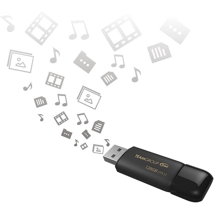 TEAMGROUP 256GB C175 Duo USB Drive - Matte Black - DOKUTRONIX
