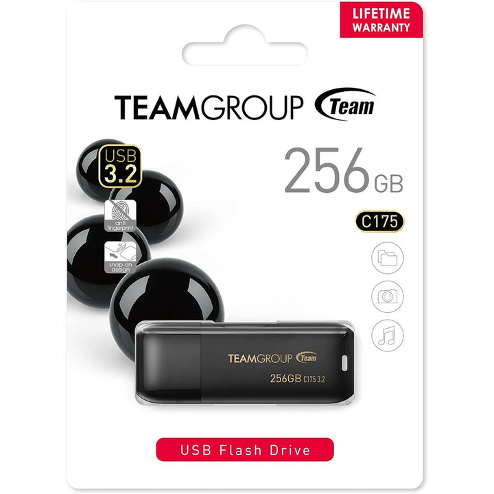 TEAMGROUP 256GB C175 Duo USB Drive - Matte Black - DOKUTRONIX