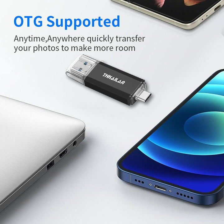 THKAILAR Duo 256GB USB-C Flash Drive - High-Speed - DOKUTRONIX