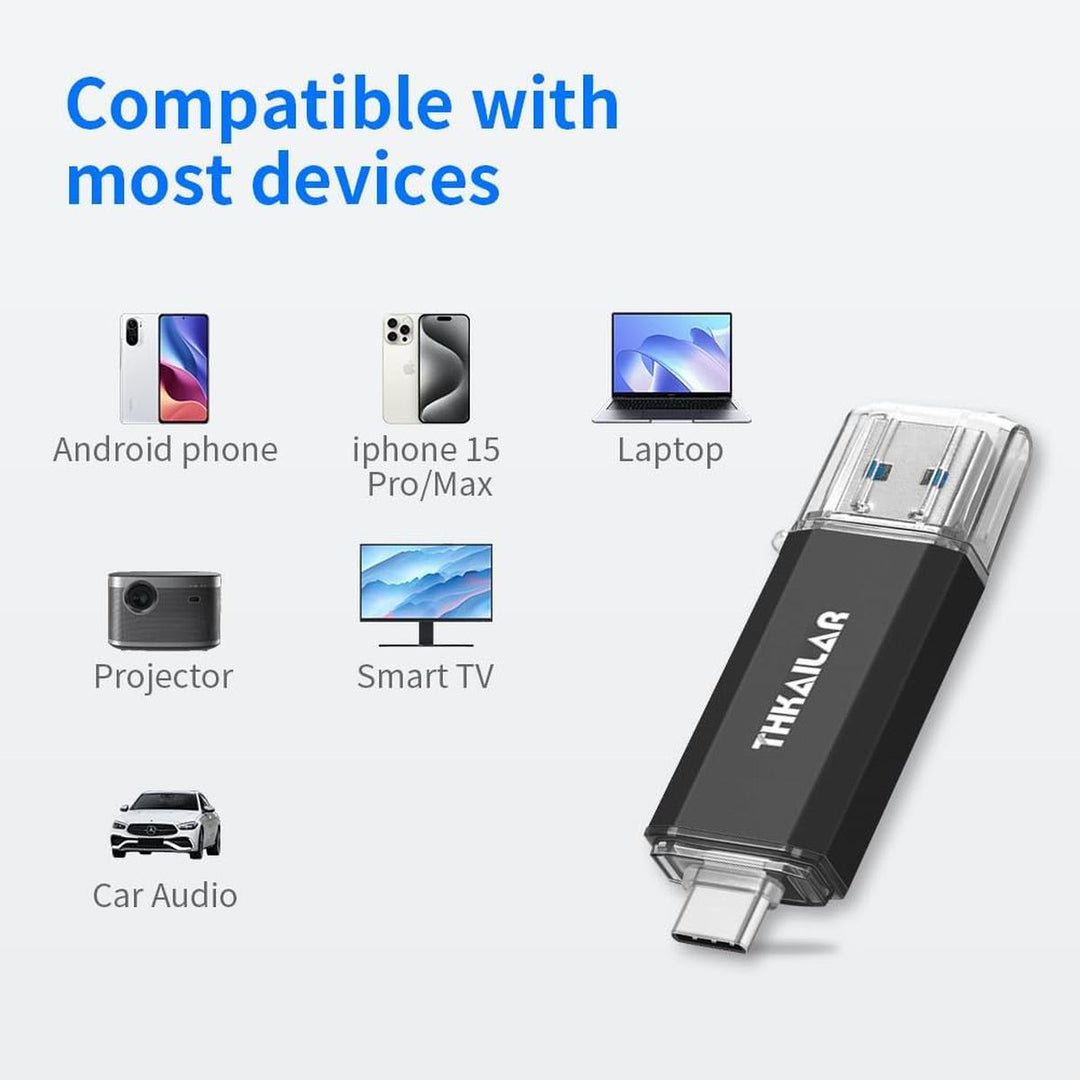 THKAILAR Duo 256GB USB-C Flash Drive - High-Speed - DOKUTRONIX