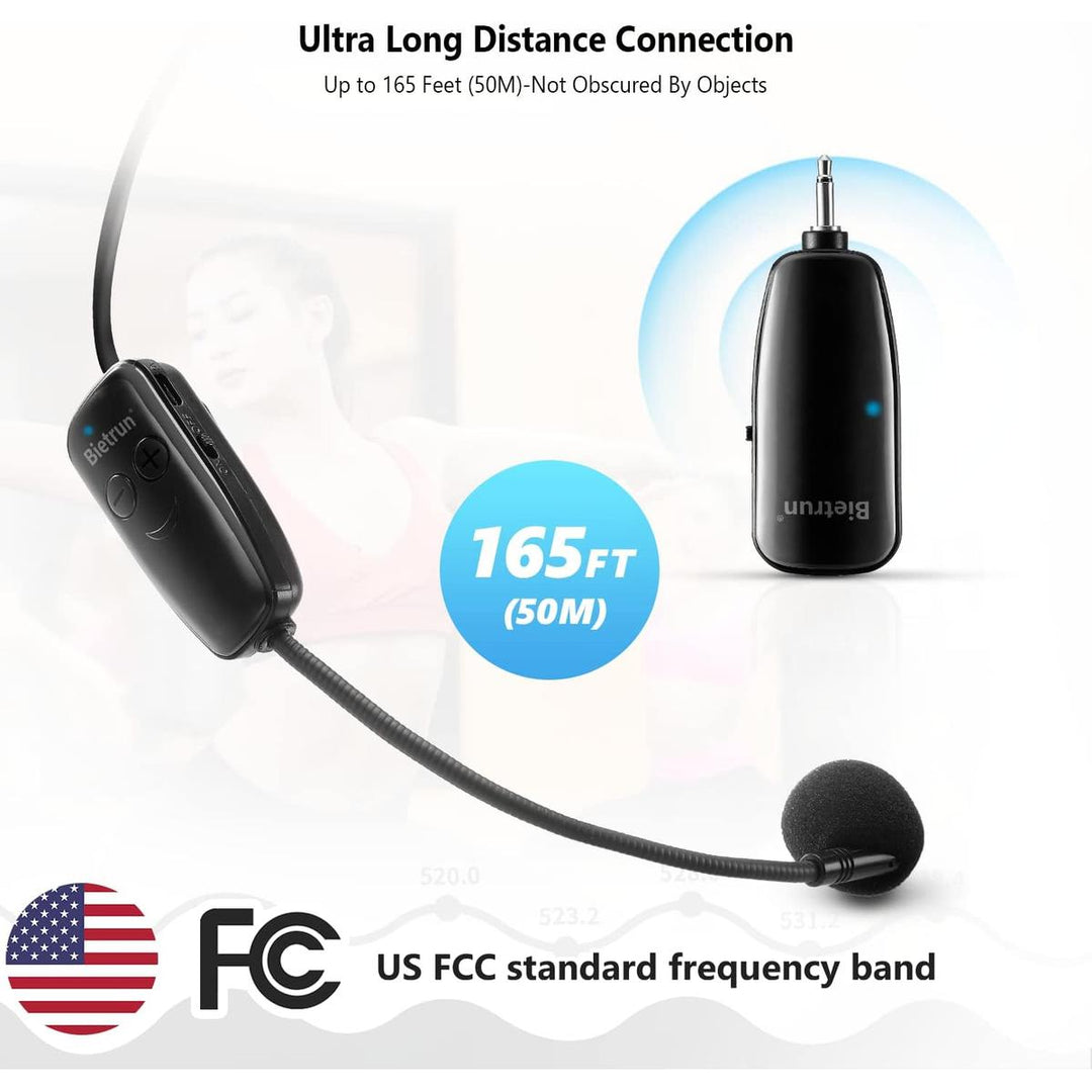 UHF Pro Wireless Mic & Headset - 160ft Range - DOKUTRONIX