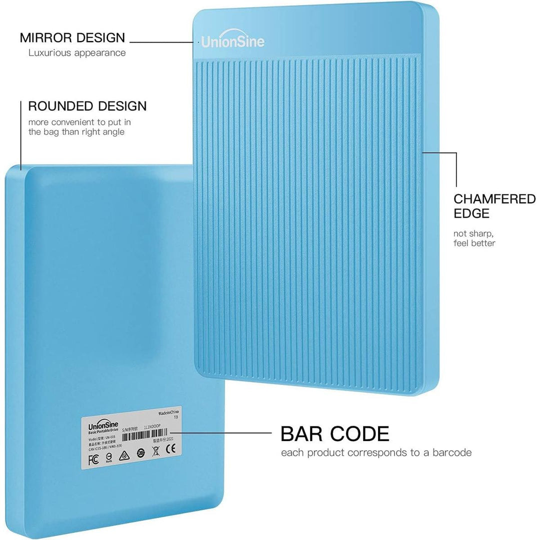 UnionSine Slim 320GB USB 3.0 External HDD - Blue - DOKUTRONIX