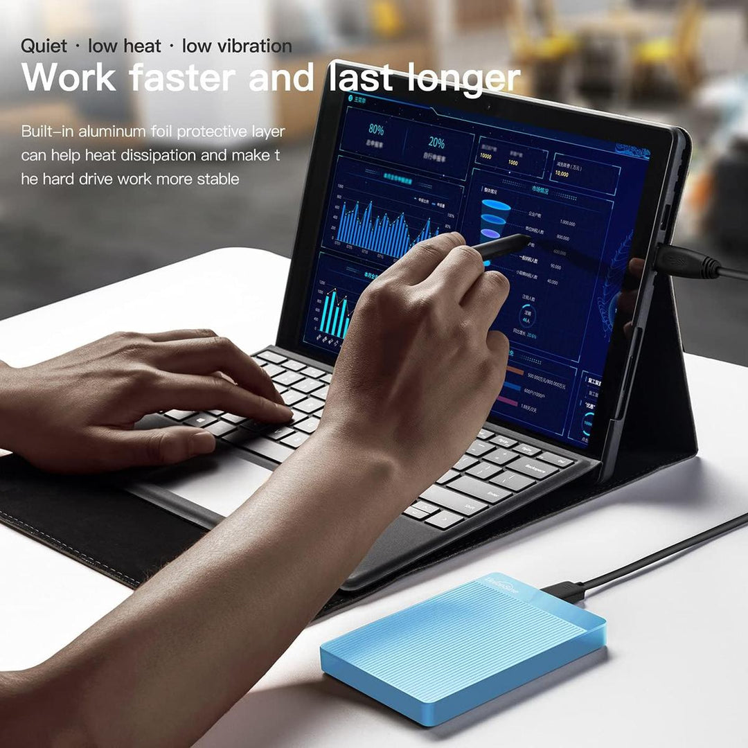 UnionSine Slim 320GB USB 3.0 External HDD - Blue - DOKUTRONIX