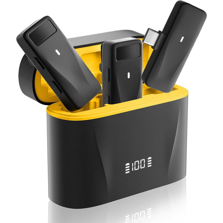 Wireless Mic Duo - 32H Battery, USB-C, Noise-Canceling - DOKUTRONIX