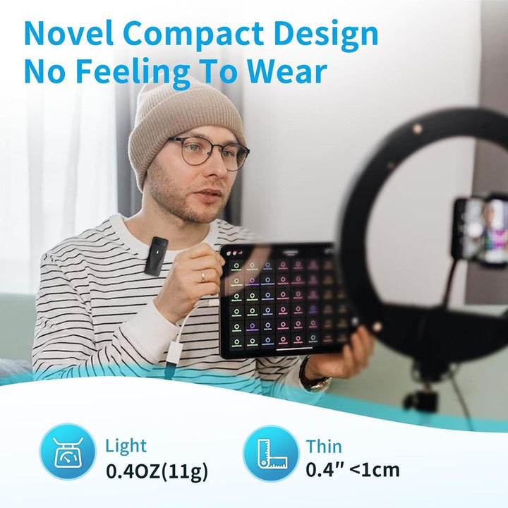 Wireless Mic Duo - 32H Battery, USB-C, Noise-Canceling - DOKUTRONIX