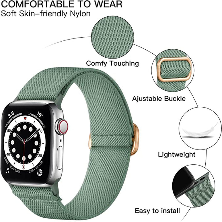 Elastic Pine Green iWatch Band - DOKUTRONIX