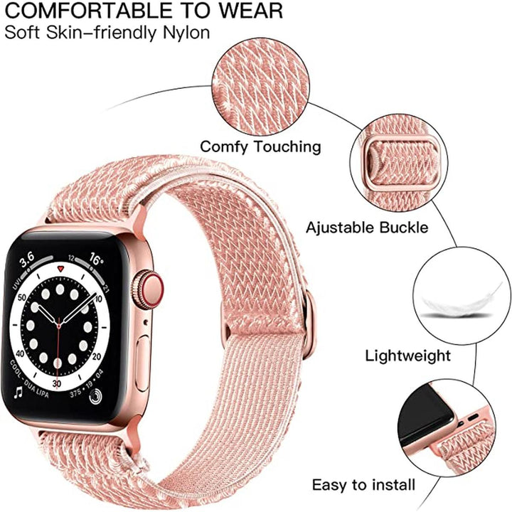 Dokutronix Pink Woven iWatch Band - Elastic Fit - DOKUTRONIX