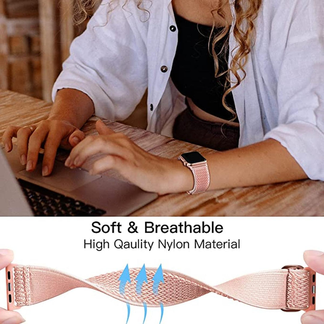 Dokutronix Pink Woven iWatch Band - Elastic Fit - DOKUTRONIX