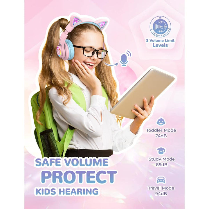 iClever Purrfect Kids Cat Ear Headphones - DOKUTRONIX