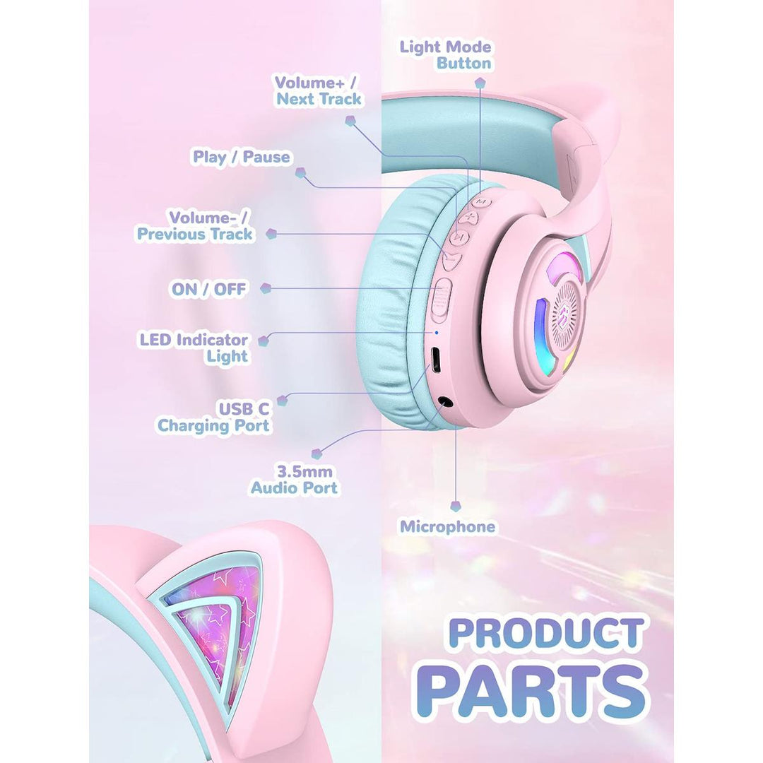 iClever Purrfect Kids Cat Ear Headphones - DOKUTRONIX