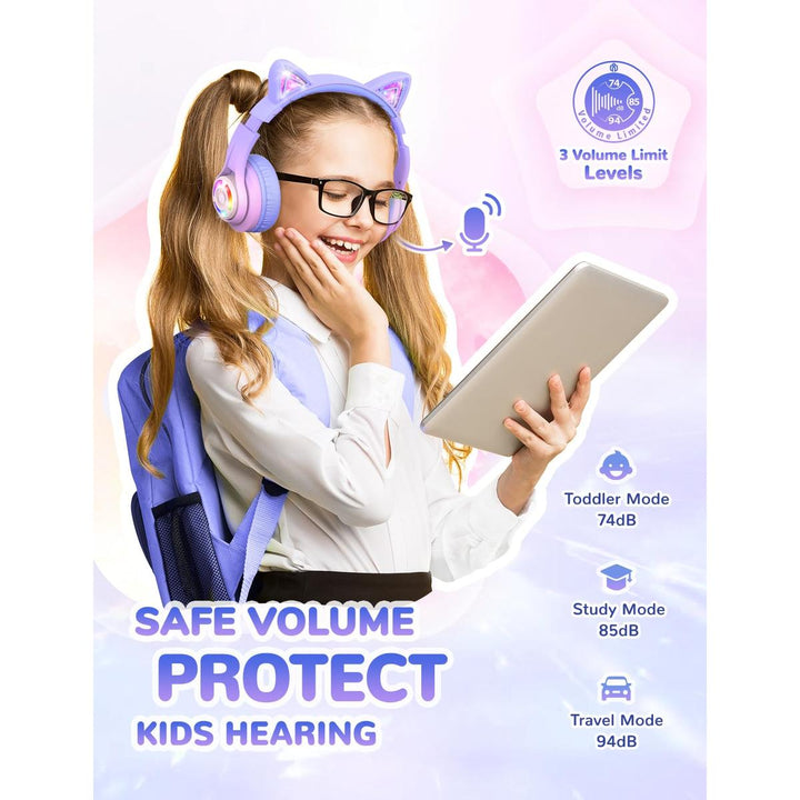 iClever Purrfect Kids Cat Ear Headphones - DOKUTRONIX