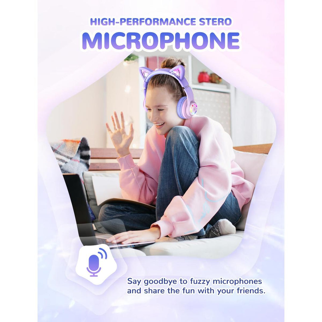 iClever Purrfect Kids Cat Ear Headphones - DOKUTRONIX