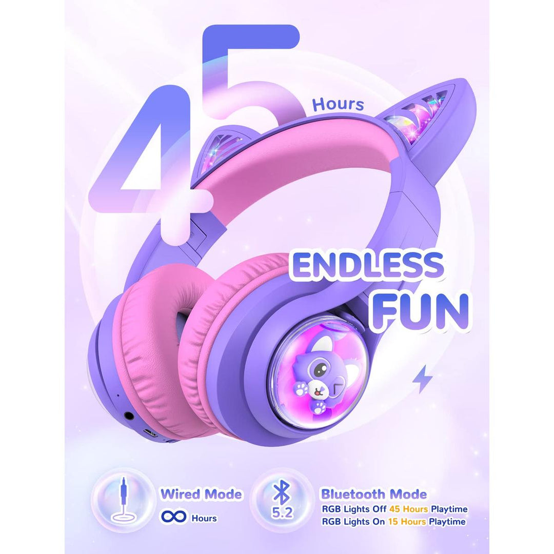 iClever Purrfect Kids Cat Ear Headphones - DOKUTRONIX