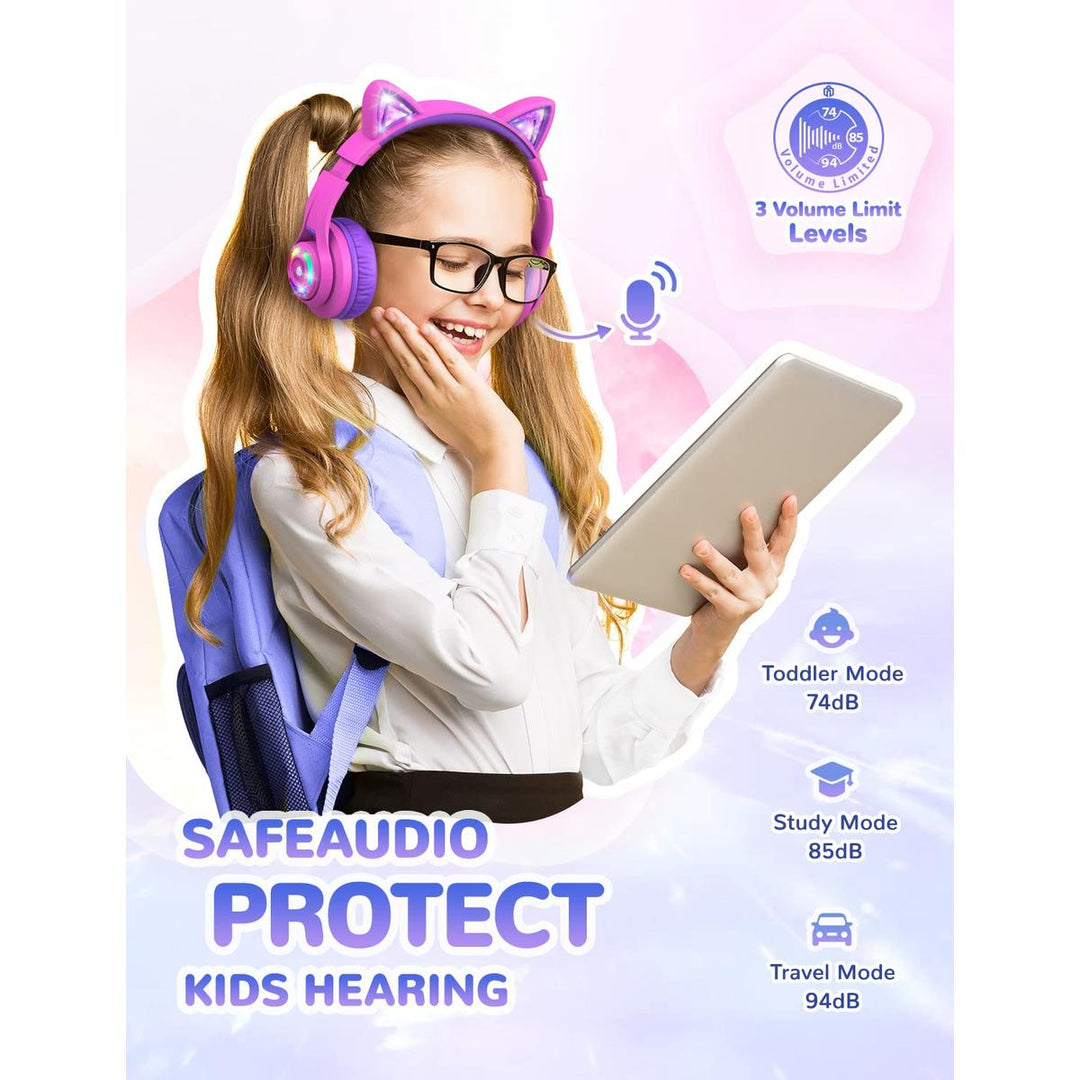 iClever Purrfect Kids Cat Ear Headphones - DOKUTRONIX