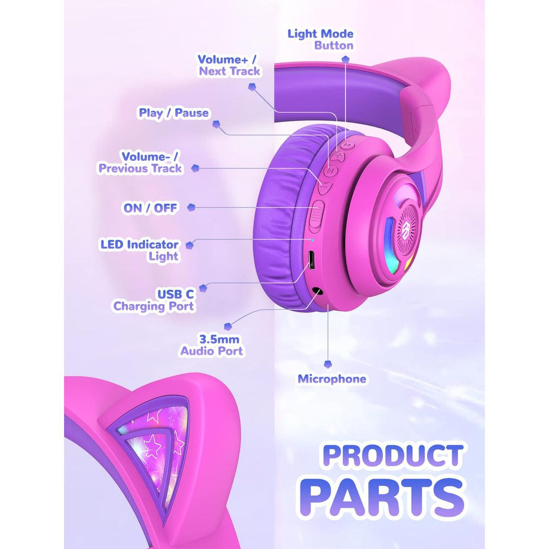 iClever Purrfect Kids Cat Ear Headphones - DOKUTRONIX
