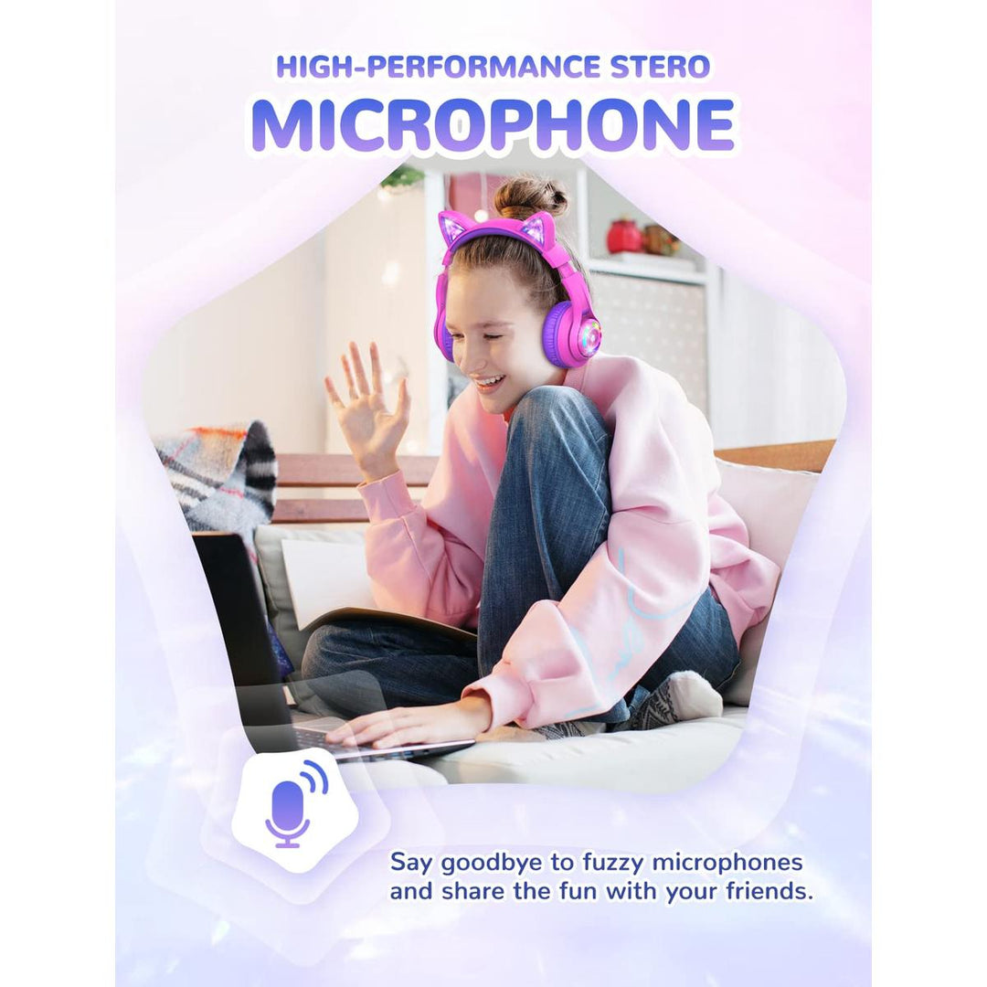 iClever Purrfect Kids Cat Ear Headphones - DOKUTRONIX