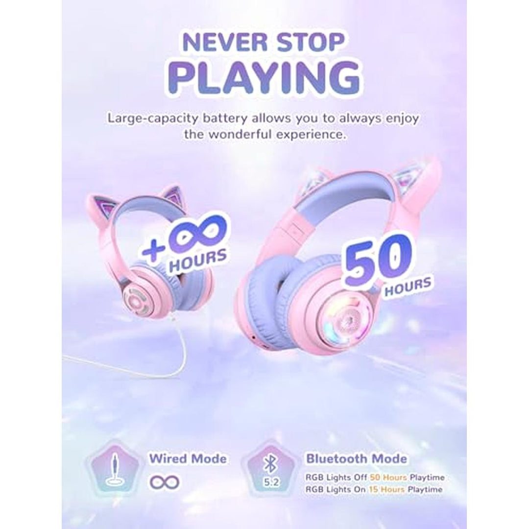 iClever Purrfect Kids Cat Ear Headphones - DOKUTRONIX