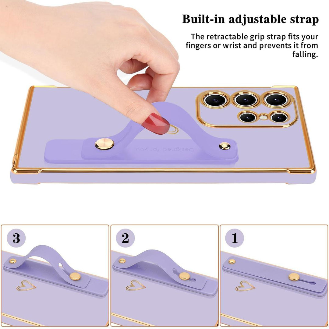 Galaxy S24 Ultra Love-Heart Case - Purple - DOKUTRONIX