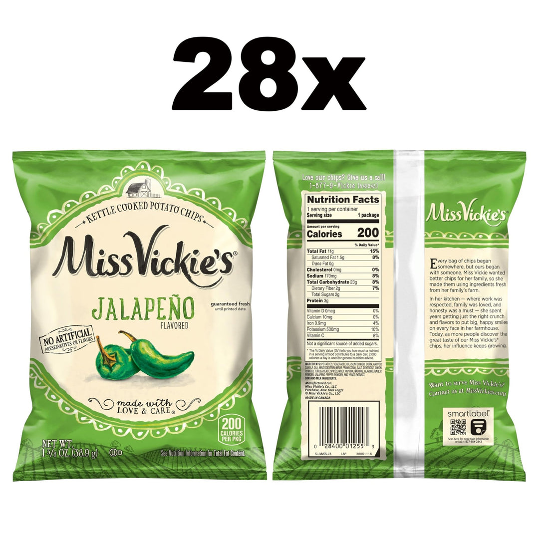 Vickie's Sea Salt & Vinegar Kettle Chips (Pack of 64) - DOKUTRONIX