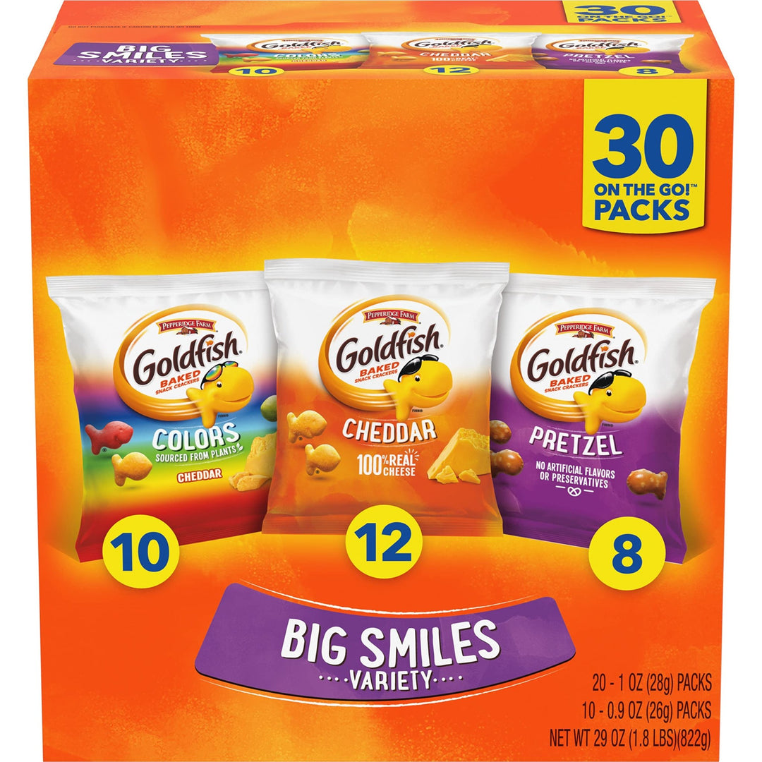Goldfish Big Smiles Variety Snack Pack 30 Ct - DOKUTRONIX