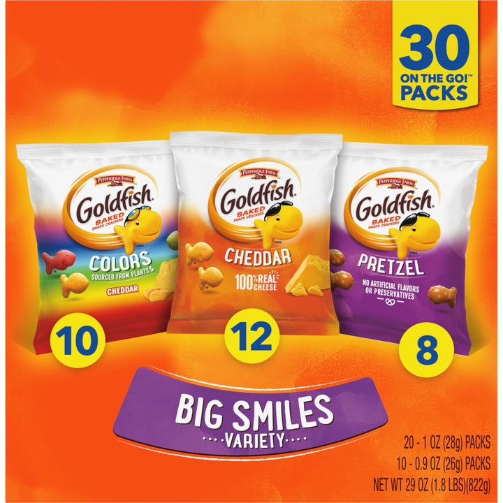 Goldfish Big Smiles Variety Snack Pack 30 Ct - DOKUTRONIX