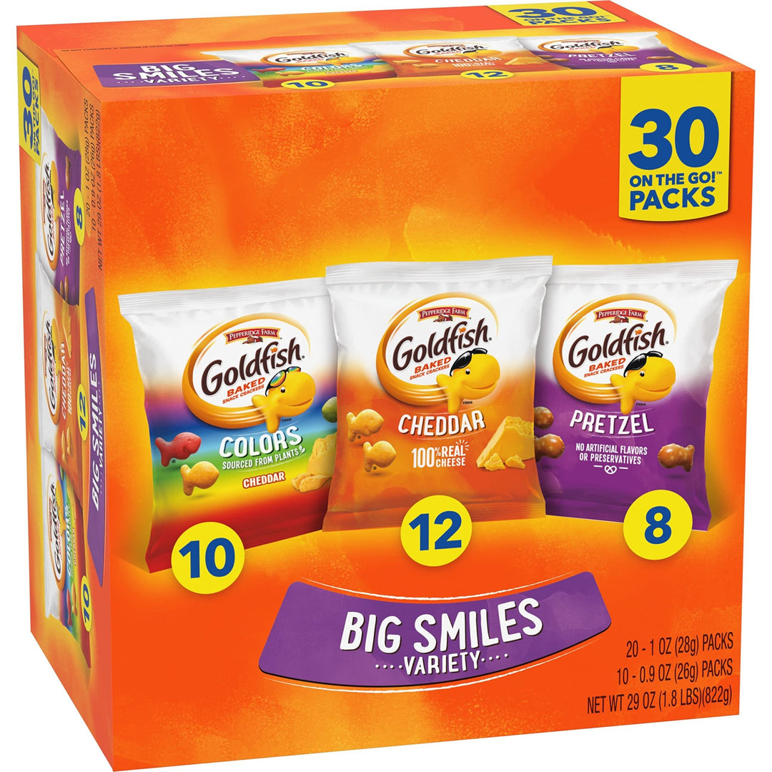 Goldfish Big Smiles Variety Snack Pack 30 Ct - DOKUTRONIX