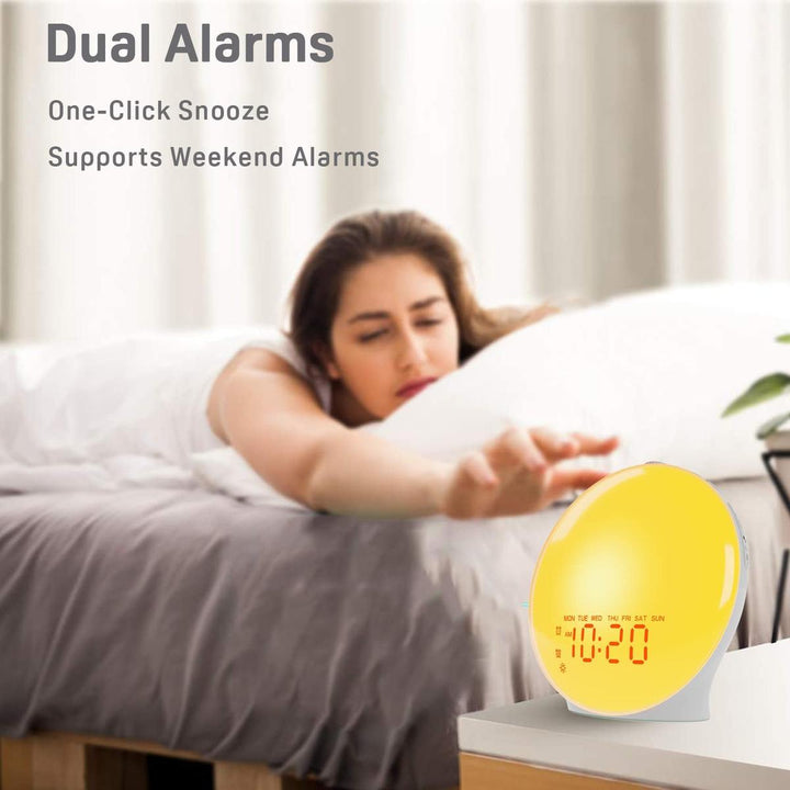 Sunrise Kids Alarm: Dual, FM, Snooze & Sounds - DOKUTRONIX