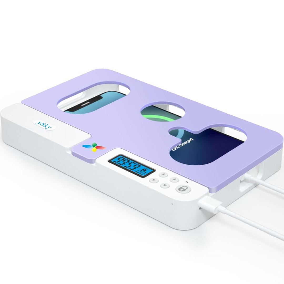 FocusLock: Portable Phone Timer Box (Purple) - DOKUTRONIX
