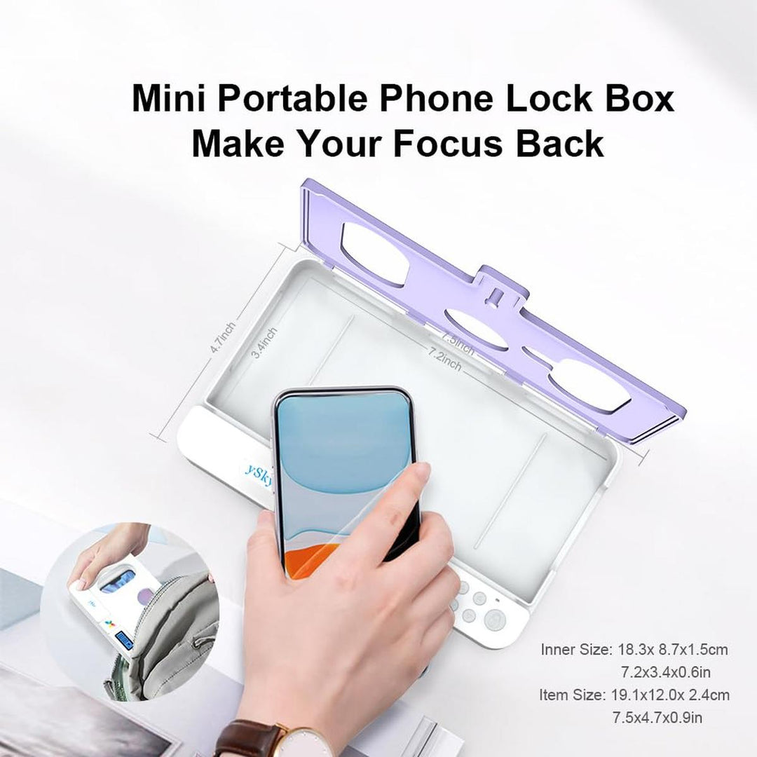 FocusLock: Portable Phone Timer Box (Purple) - DOKUTRONIX