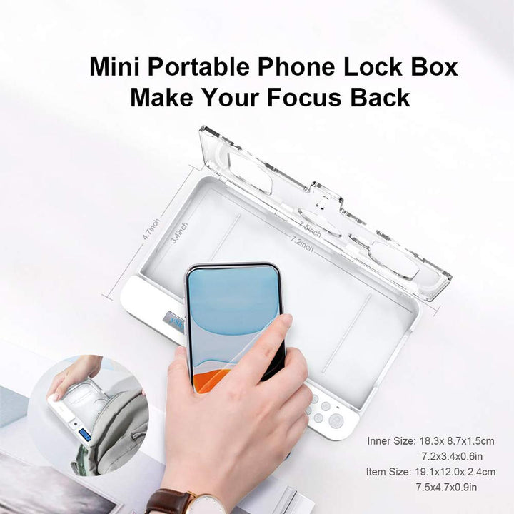 FocusLock: Portable Phone Timer Box (Purple) - DOKUTRONIX