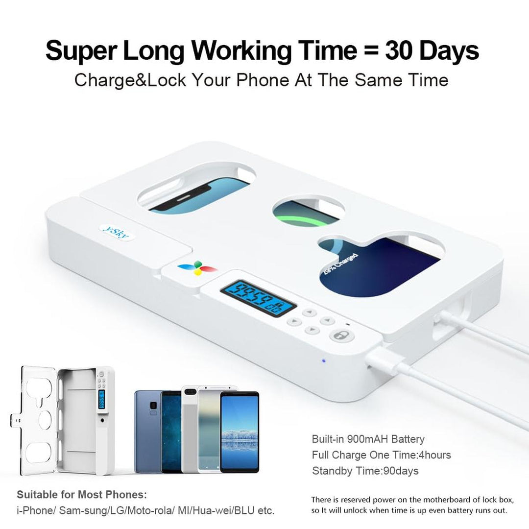 FocusLock: Portable Phone Timer Box (Purple) - DOKUTRONIX