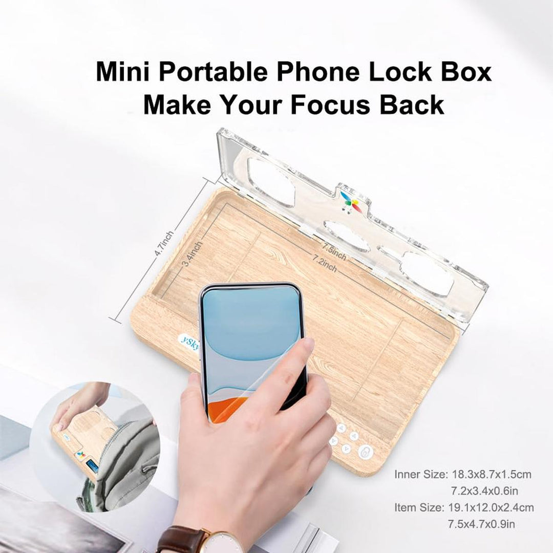 FocusLock: Portable Phone Timer Box (Purple) - DOKUTRONIX