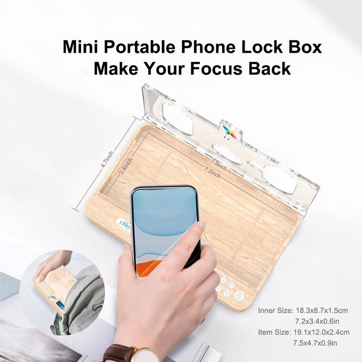 FocusLock: Portable Phone Timer Box (Purple) - DOKUTRONIX