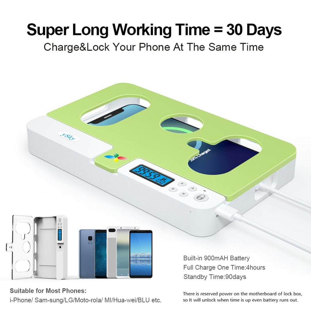 FocusLock: Portable Phone Timer Box (Purple) - DOKUTRONIX