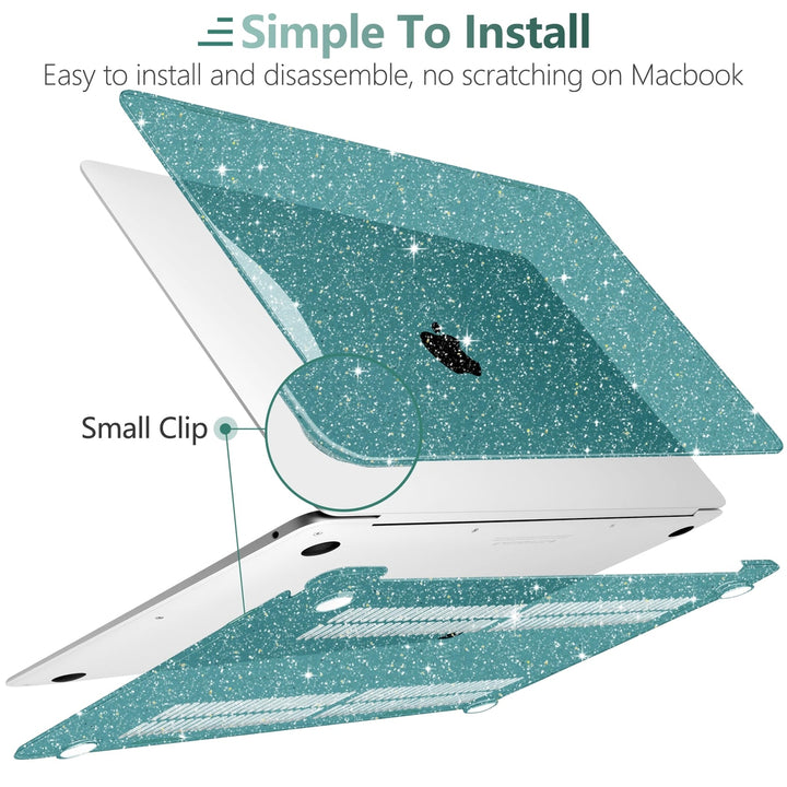 DONGKE Sparkly Teal MacBook Air Hard Case & Cover - DOKUTRONIX