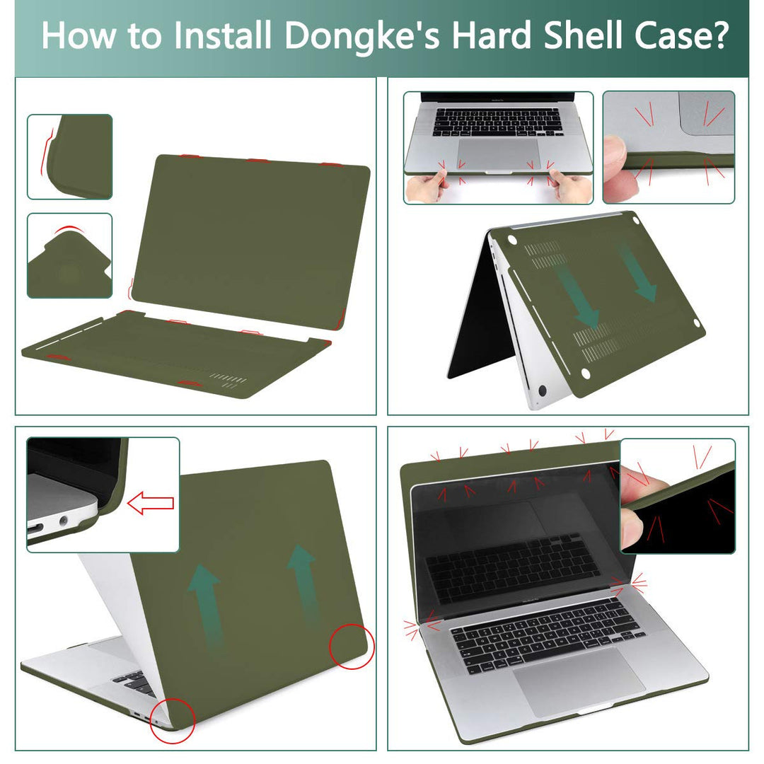 DONGKE Army Green MacBook Pro 13 Case & Cover - DOKUTRONIX