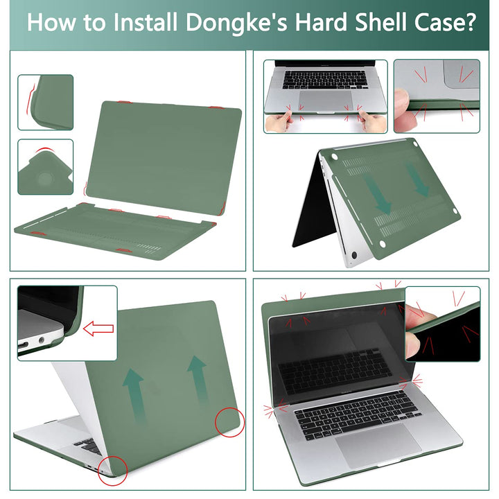DONGKE Midnight Green MacBook Pro 13 Case & Cover - DOKUTRONIX