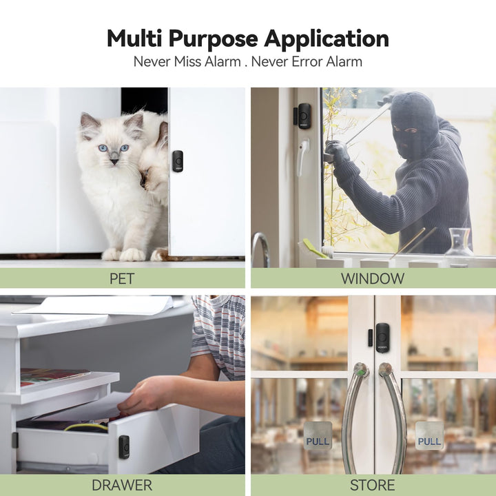 Door Alarms for Kids Safety, VOXON Window Alarm Door Alarm for Home Security Personal Security Window Alarms Sensor Burglar Door Alarm for Pool, Cars, Sheds, Caravans DIY Kit Pack of 2 - DOKUTRONIX