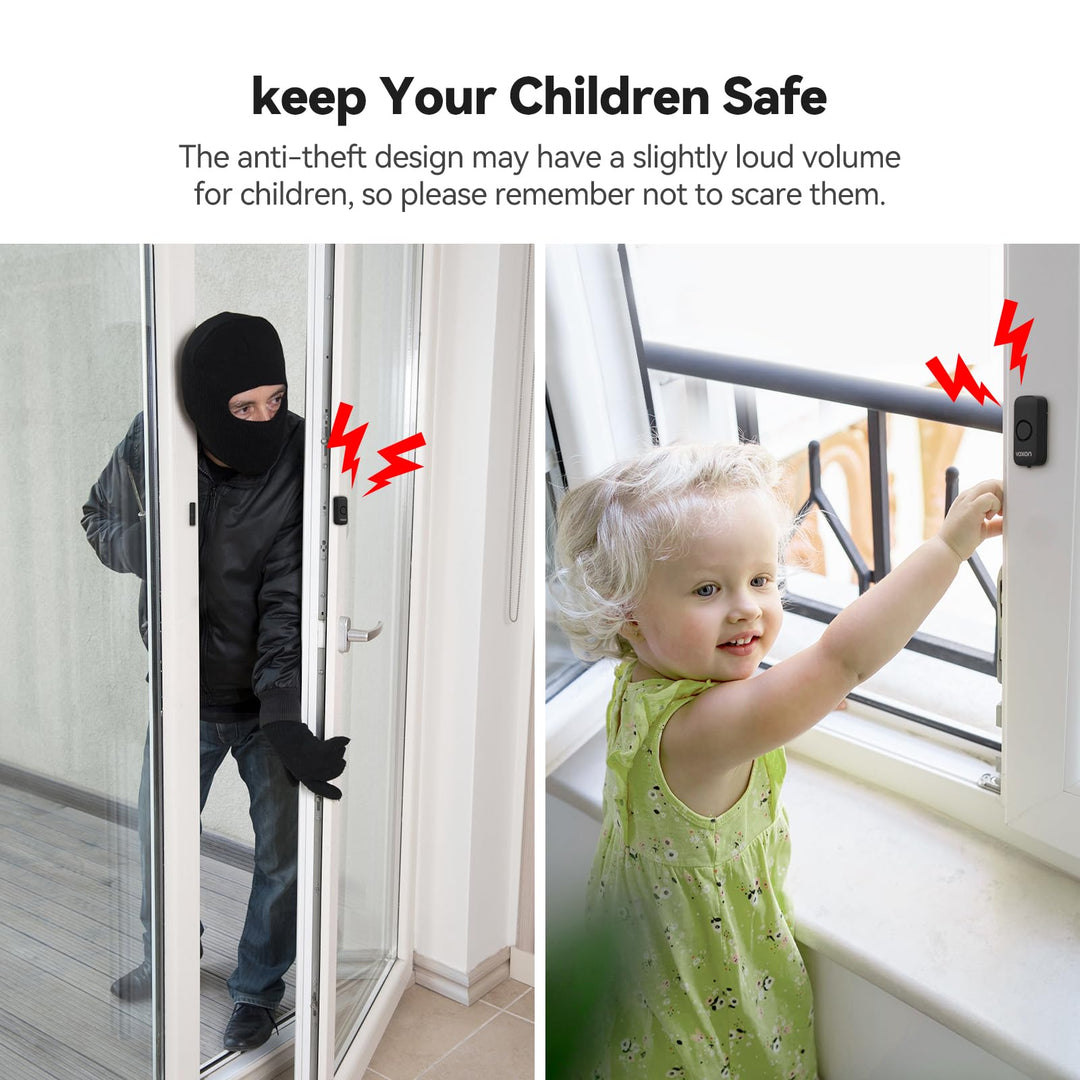 Door Alarms for Kids Safety, VOXON Window Alarm Door Alarm for Home Security Personal Security Window Alarms Sensor Burglar Door Alarm for Pool, Cars, Sheds, Caravans DIY Kit Pack of 2 - DOKUTRONIX