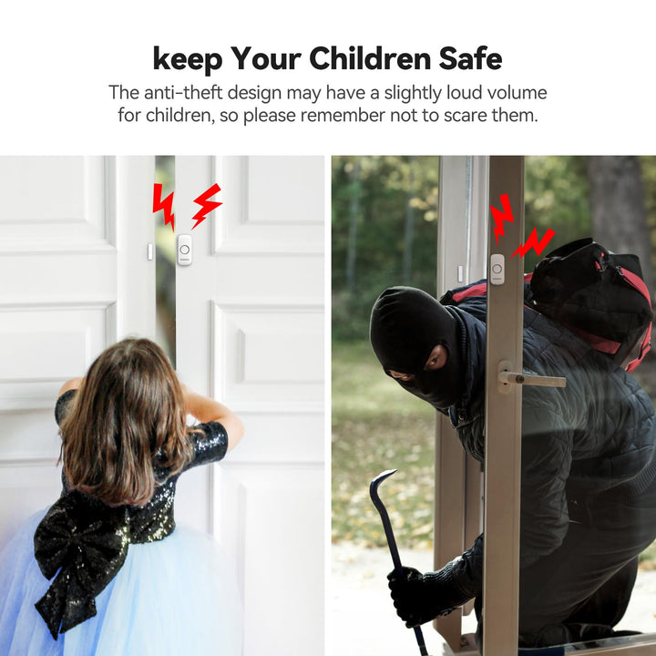 Door Alarms for Kids Safety, VOXON Window Alarm Door Alarm for Home Security Personal Security Window Alarms Sensor Burglar Door Alarm for Pool, Cars, Sheds, Caravans DIY Kit Pack of 2 - DOKUTRONIX