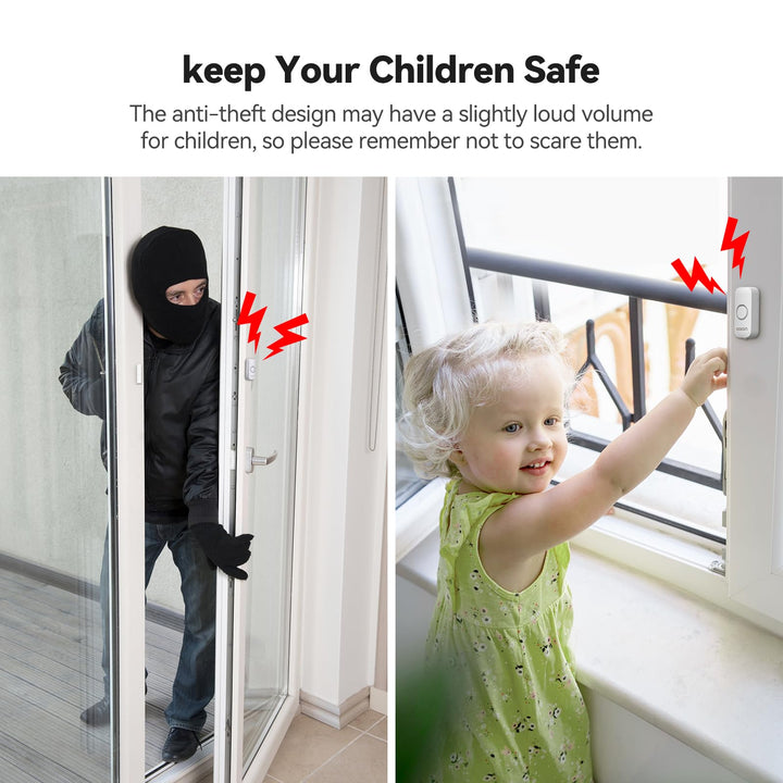 Door Alarms for Kids Safety, VOXON Window Alarm Door Alarm for Home Security Personal Security Window Alarms Sensor Burglar Door Alarm for Pool, Cars, Sheds, Caravans DIY Kit Pack of 2 - DOKUTRONIX