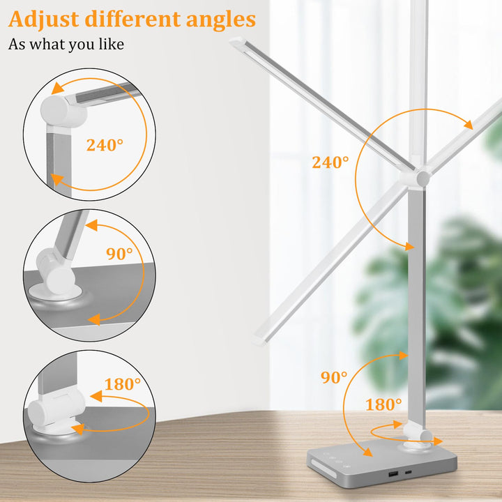 DottGlow Touch LED Desk Lamp with USB & Night Light - DOKUTRONIX