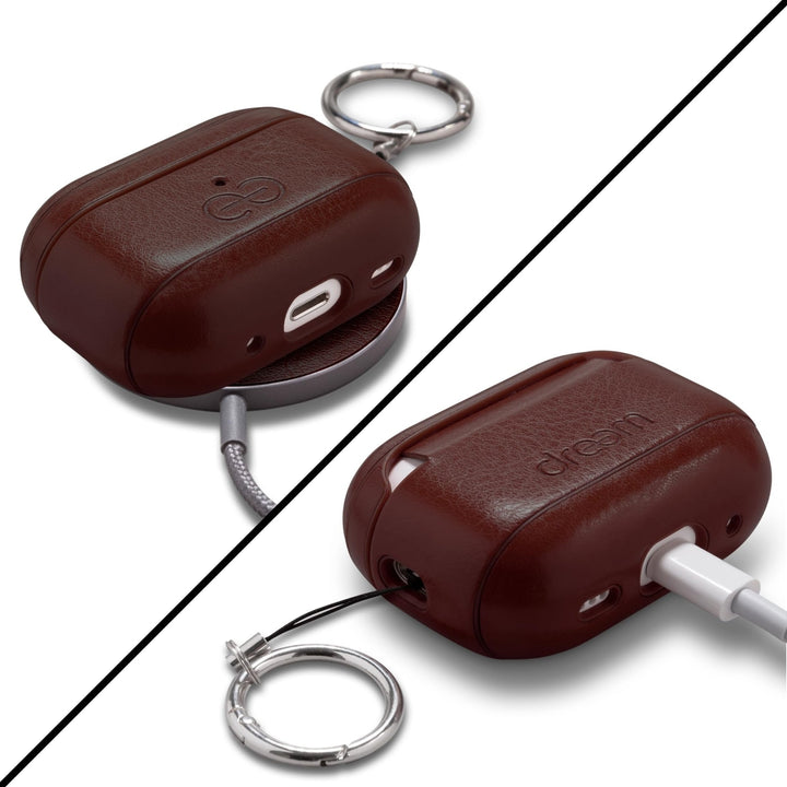 Dreem Luxe Vegan AirPods Case & Keychain - Coffee - DOKUTRONIX