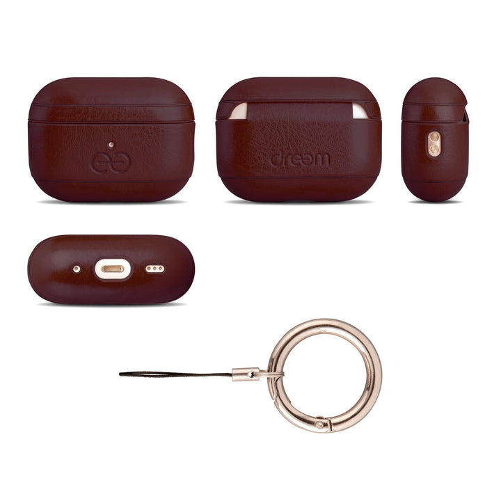 Dreem Luxe Vegan AirPods Case & Keychain - Coffee - DOKUTRONIX