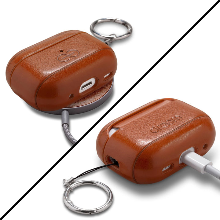 Dreem Luxe Vegan AirPods Case & Keychain - Coffee - DOKUTRONIX