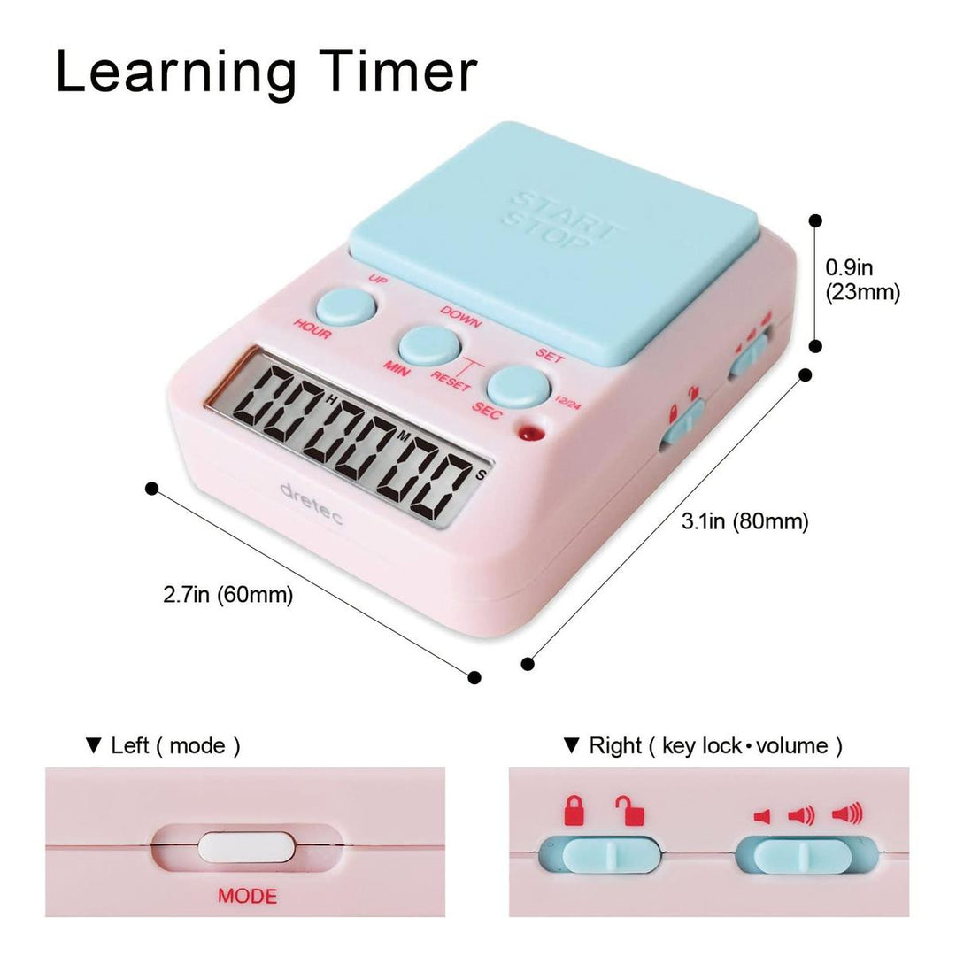 Dretec Study Timer: Countdown with Large Button - DOKUTRONIX