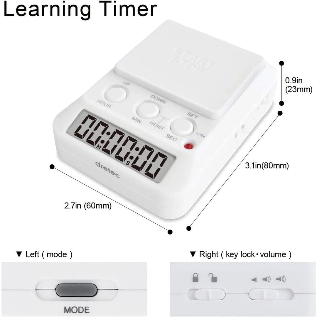 Dretec Study Timer: Countdown with Large Button - DOKUTRONIX