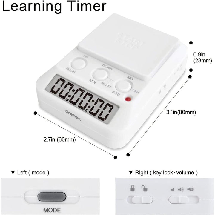 Dretec Study Timer: Countdown with Large Button - DOKUTRONIX