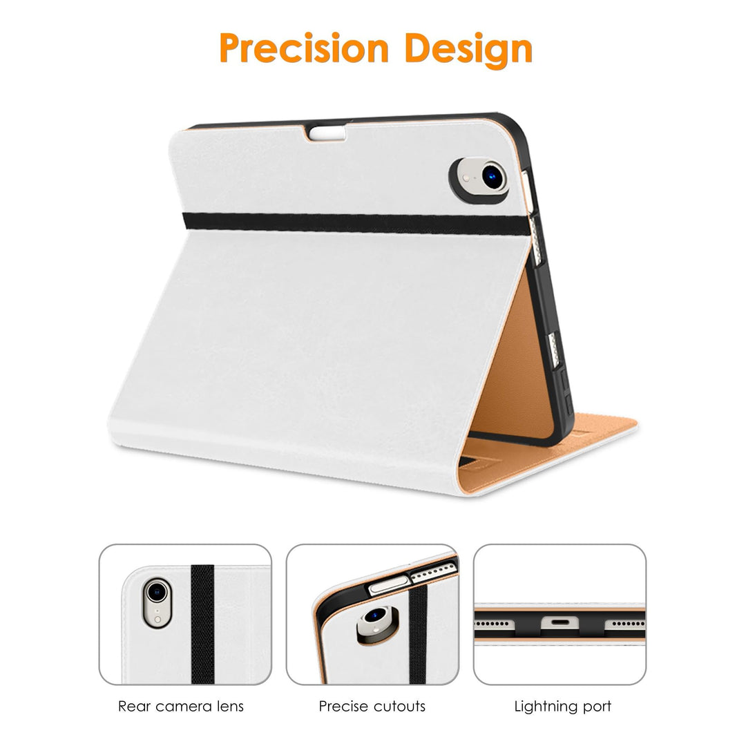 DTTO Luxe Folio Case for iPad Mini 7/6 - White - DOKUTRONIX